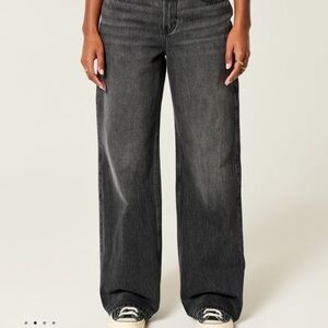 Hollister Women's Black HR Baggy Jeans